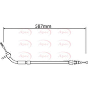 Apec Handbrake Cable Left Rear fits Mercedes-Benz A-Class 2004-2012