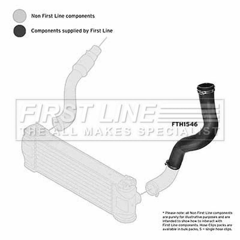 First Line Intercooler Turbo Charge Air Hose fits Ford Transit 2007-2014 2.2