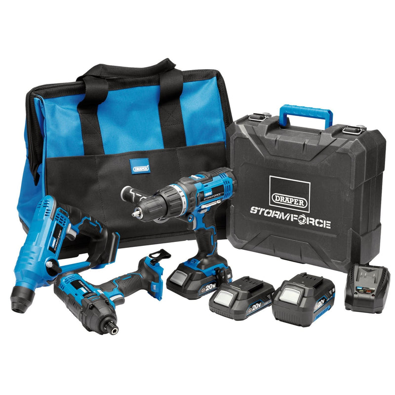 Draper Storm Force 20V Cordless Fixing Kit (8 Piece) 40449 Draper - Dynamic Drive