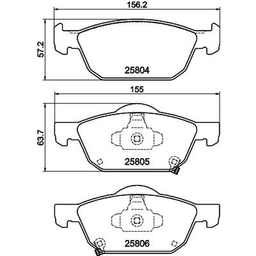 DON Front Brake Pad Set fits Honda Civic IX 2012-2016 1.4 1.6 1.8 2.2