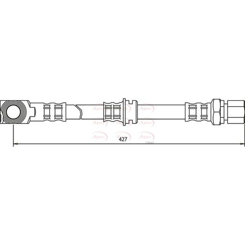 Apec Brake Hydraulic Hose Line Front fits Opel Omega B 1994-2003