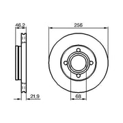 Bosch Front Brake Vented Discs & Pads fits Audi 100 C3 1984-1990 2.2 2.3
