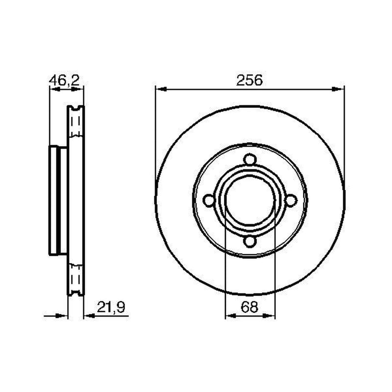Bosch Front Brake Vented Discs & Pads fits Audi 100 C3 1984-1990 2.2 2.3