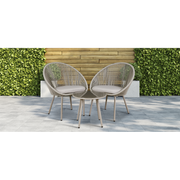 Dellonda Como 3 Piece Steel Bistro Set with Tempered Glass Top Dellonda  - Dynamic Drive