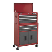 Sealey Topchest & Rollcab Combination 6 Drawer with Ball-Bearing Slides- Red Sealey - Dynamic Drive
