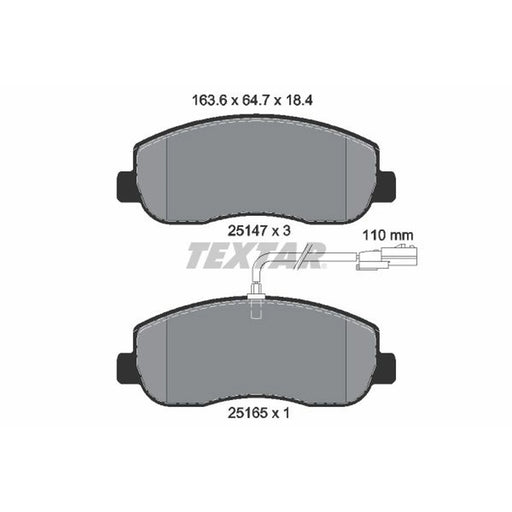 Textar Front Brake Pad Set 2514701