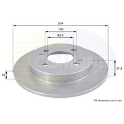Comline Rear Brake Solid Discs & Pads fits Kia Picanto II 2013-2017 1.0