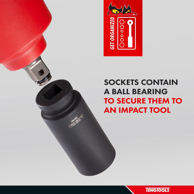 Teng Tools 1/2" Deep Impact Socket ANSI Metric 17mm Teng Tools - Dynamic Drive