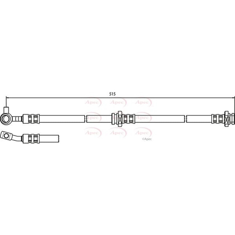 Apec Brake Hydraulic Hose Line Front Right fits Nissan X-Trail I 2001-2013