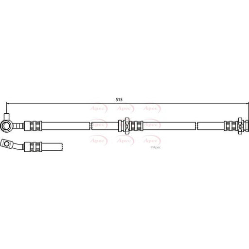 Apec Brake Hydraulic Hose Line Front Right fits Nissan X-Trail I 2001-2013