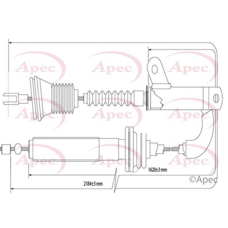Apec Handbrake Cable Front fits Volvo 940 1994-1998 2.3