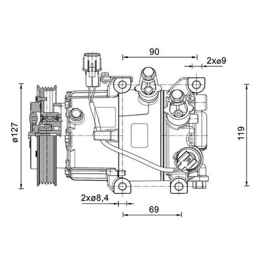 Mahle Air Conditioning Compressor fits Hyundai I20 II 2014-2021 1.1
