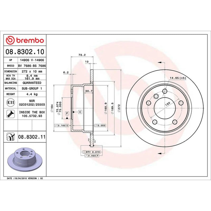 Brembo Rear Brake Solid Discs & Pads fits BMW 3 Compact 1994-2000