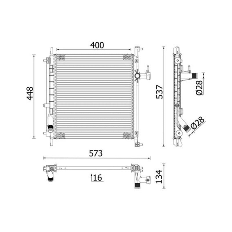 Mahle Engine Radiator fits Nissan Micra IV 2010-2020 1.2