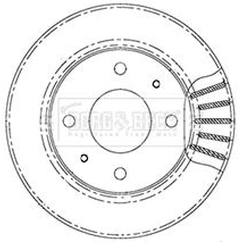 Borg & Beck Front Brake Vented Discs & Pads fits Kia Joice 2000-2003 2.0