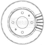 Borg & Beck Front Brake Discs & Pads fits Mitsubishi Galant 1987-1992 1.8 2.0
