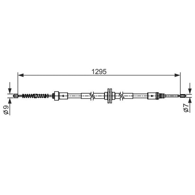 Bosch Handbrake Cable Rear fits Smart Fortwo 2014-2017