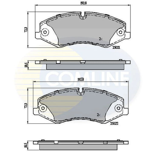 Comline 4 x Front Brake Pad Set fits Land Rover Discovery IV 2009-2018