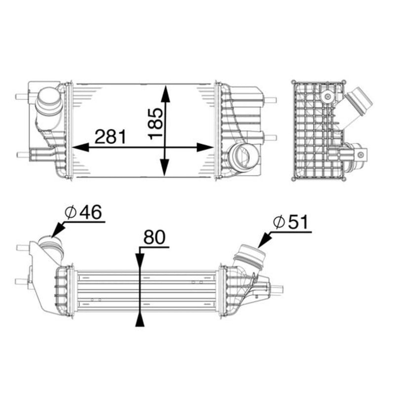 Mahle Intercooler (Charge Air Cooler) CI 154 000P
