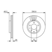 Bosch 2 x Vented Brake Discs fits Mazda CX-7 2007-2013 2.2 2.3 2.5