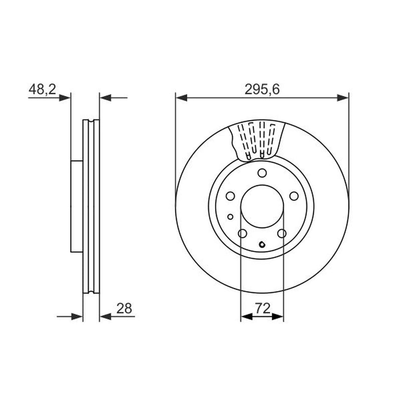 Bosch Front Brake Vented Discs & Pads fits Mazda CX-7 2007-2013 2.2 2.3