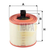 NAPA Engine Air Filter fits Opel Astra K 2015-2019 1.0 1.4 1.6