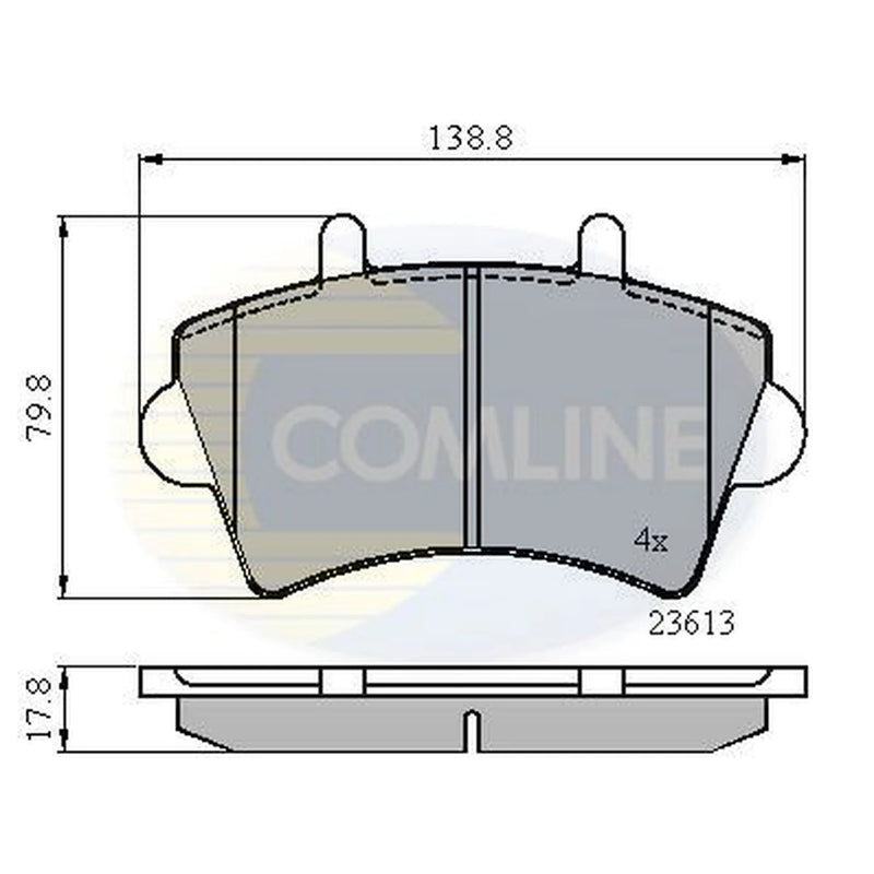 Comline 4 x Front Brake Pad Set fits Nissan Interstar 2002-2006