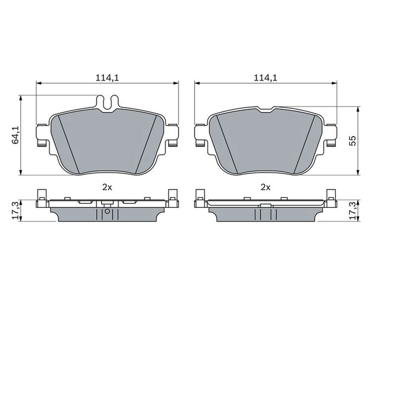 Bosch Front & Rear Pads fits Mercedes-Benz E-Class 2018-2023 213.080
