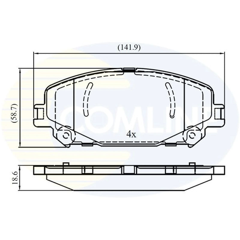 Comline 4 x Front Brake Pad Set fits Renault Arkana I 2021 on 1.6
