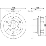 Mintex 2 x Solid Front Brake Discs MDC1896-x2