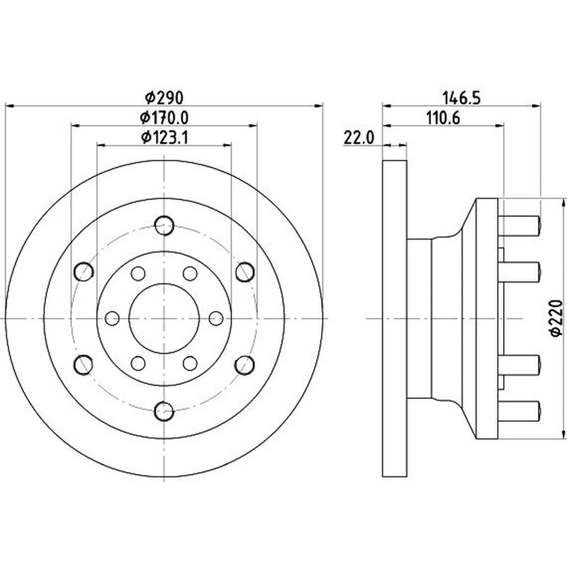 Mintex 2 x Solid Front Brake Discs MDC1896-x2