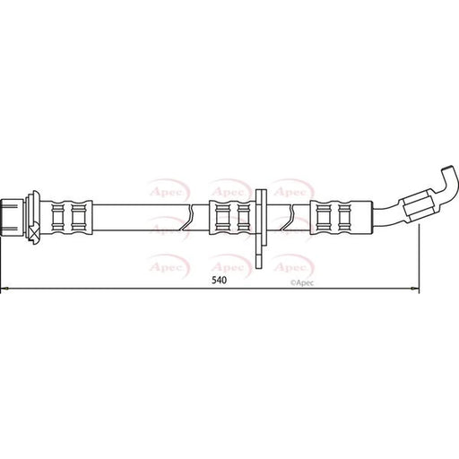 Apec Brake Hydraulic Hose Line Front Right HOS3076