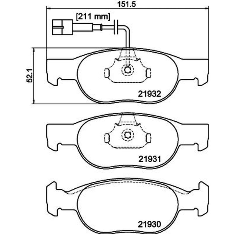 Mintex Front Brake Pad Set fits Fiat Brava 1995-2002 1.2 1.4 1.6 1.9