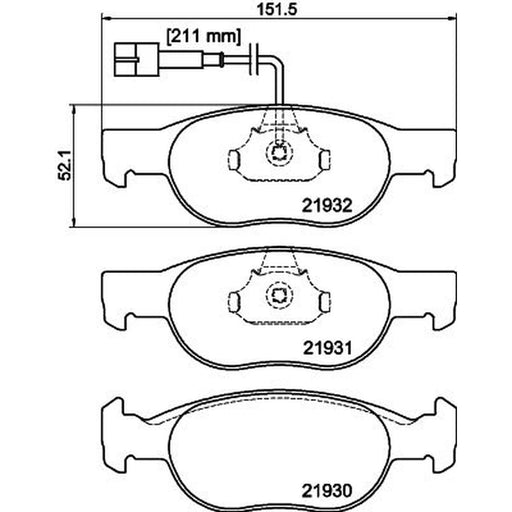 Mintex Front Brake Pad Set fits Fiat Brava 1995-2002 1.2 1.4 1.6 1.9