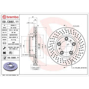 Brembo 2 x Perforated/Vented Front Brake Discs 09.C880.11-x2
