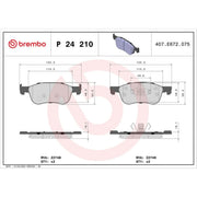 Brembo 4 x Front Brake Pad Set fits Ford Fiesta VII 2017-2021 1.0 1.1 1.5