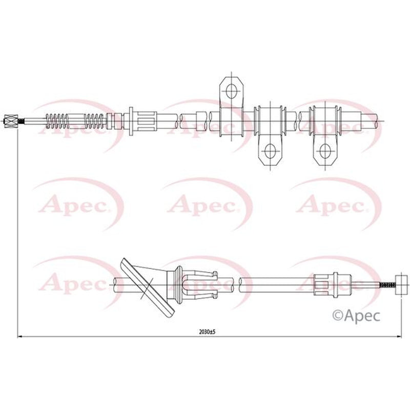 Apec Handbrake Cable Right Rear fits Hyundai IX35 2010-2015 1.6 1.7 2.0