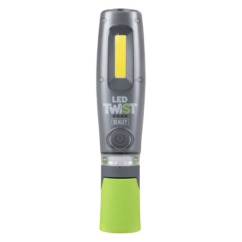 Sealey LED Twist Rechargeable Inspection Light 8W COB & 1W SMD LED1001G Sealey - Dynamic Drive