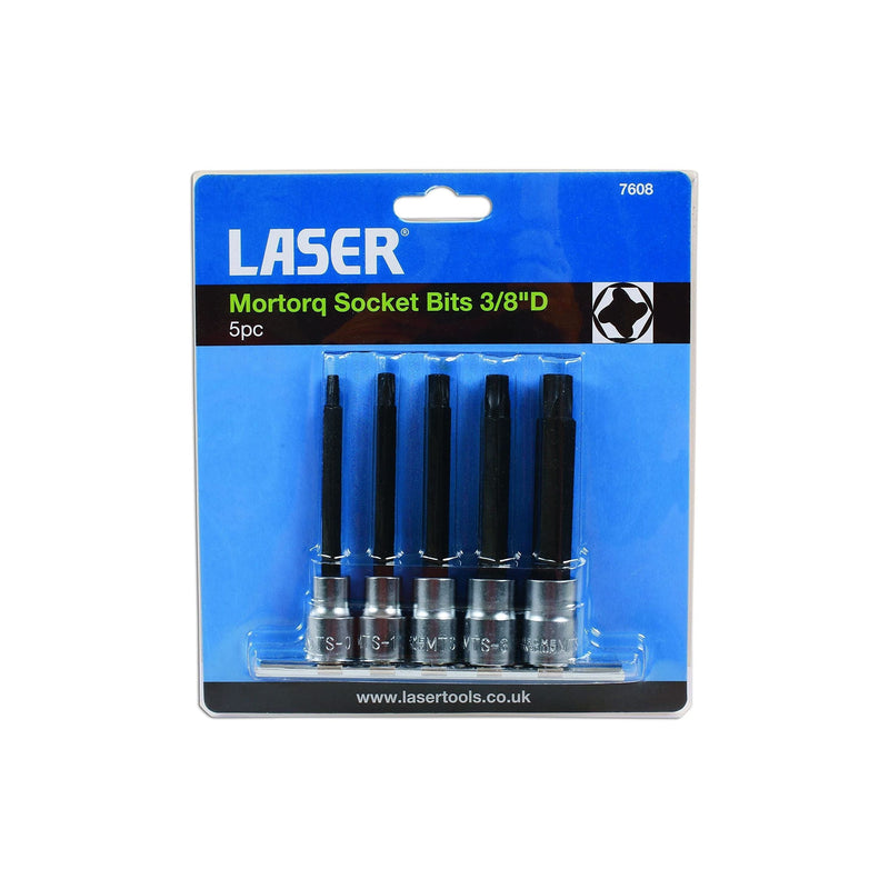 Laser Mortorq Socket Bit Set 3/8"D 5pc 7608 Laser - Dynamic Drive