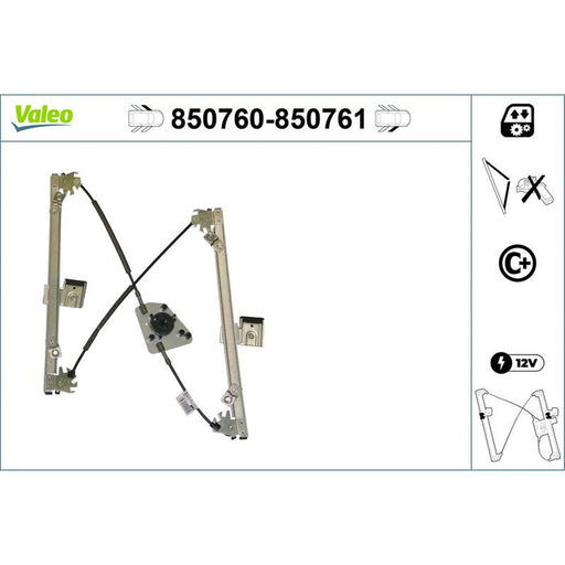 Valeo Electric Window Regulator Lifter Right Front 850761