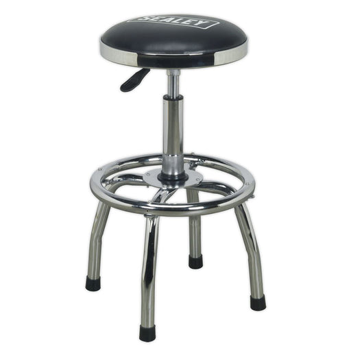 Sealey Workshop Stool Heavy-Duty Pneumatic with Adjustable Height Swivel Seat Sealey - Dynamic Drive