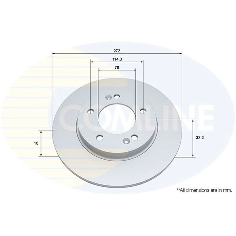 Comline 2 x Solid Rear Brake Discs ADC4064-x2