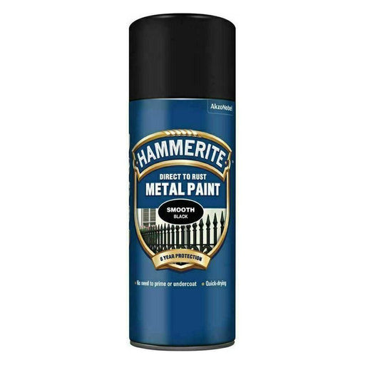 5x 400ml Hammerite SMOOTH BLACK Direct to Rust Metal Spray Paint Aerosol 400ml Hammerite - NN4 Online 