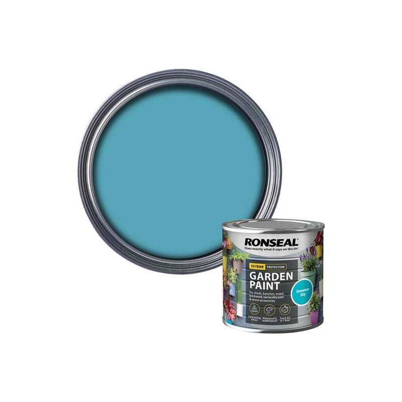 Ronseal Garden Paint Summer Sky 250ml Ronseal - Dynamic Drive