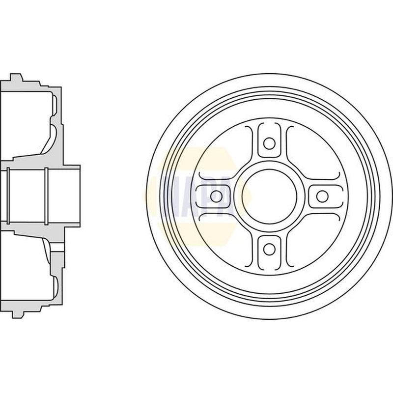 NAPA Brake Drum Assembly Rear fits Nissan Micra IV 2010-2020 1.2