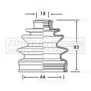 First Line Drive Shaft Bellow Kit Front Left fits Daihatsu Charade 1987-1992 1.0
