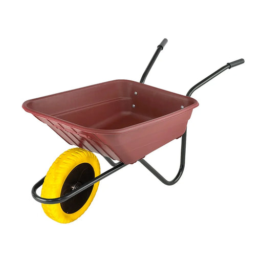 Walsall Boxed 90L Burgundy Polypropylene Wheelbarrow - Puncture Proof - BSHBURPP