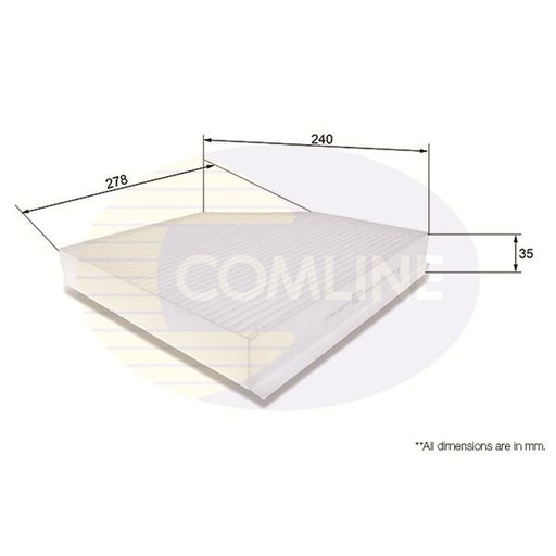 Comline Cabin Air Filter (Pollen Filter) fits Audi A4 Allroad B8 2009-2016