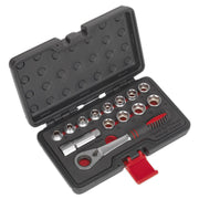 Sealey Socket Set 14pc Go-Through Low Profile WallDrive Metric AK6926 Sealey - Dynamic Drive