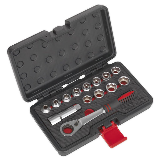 Sealey Socket Set 14pc Go-Through Low Profile WallDrive Metric AK6926 Sealey - Dynamic Drive